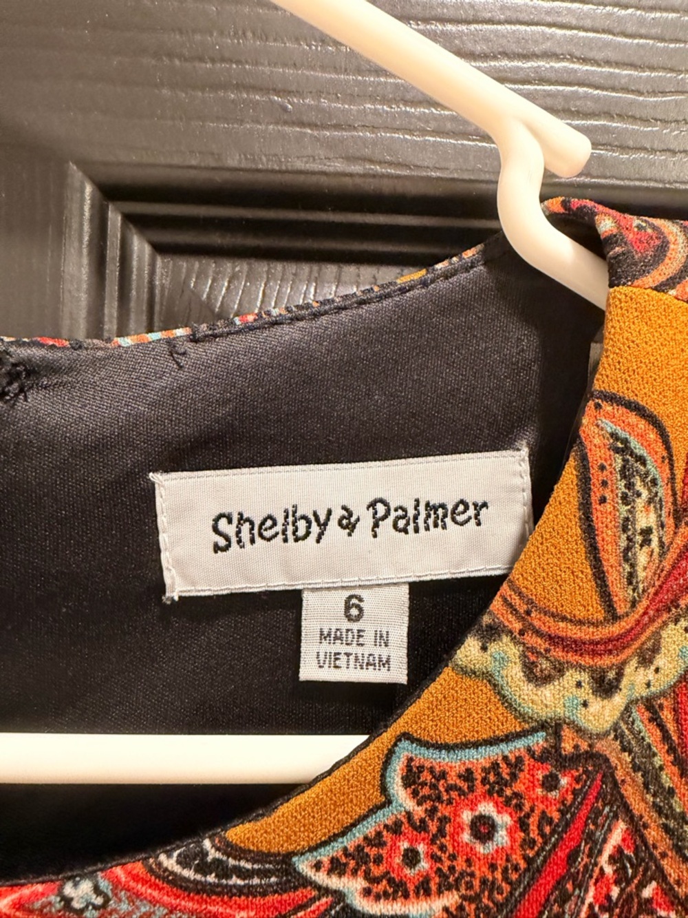 Shelby & Palmer Black and Mustard Paisley Midi Dress - Picture 4 of 5